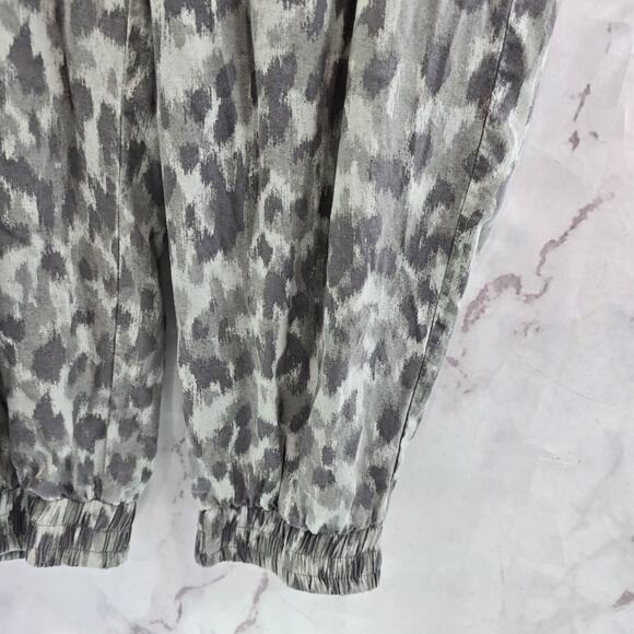 Anthropologie Pants Womens Medium Gray High Jogger Tencel Leopard Cloth Stone - Picture 4 of 11